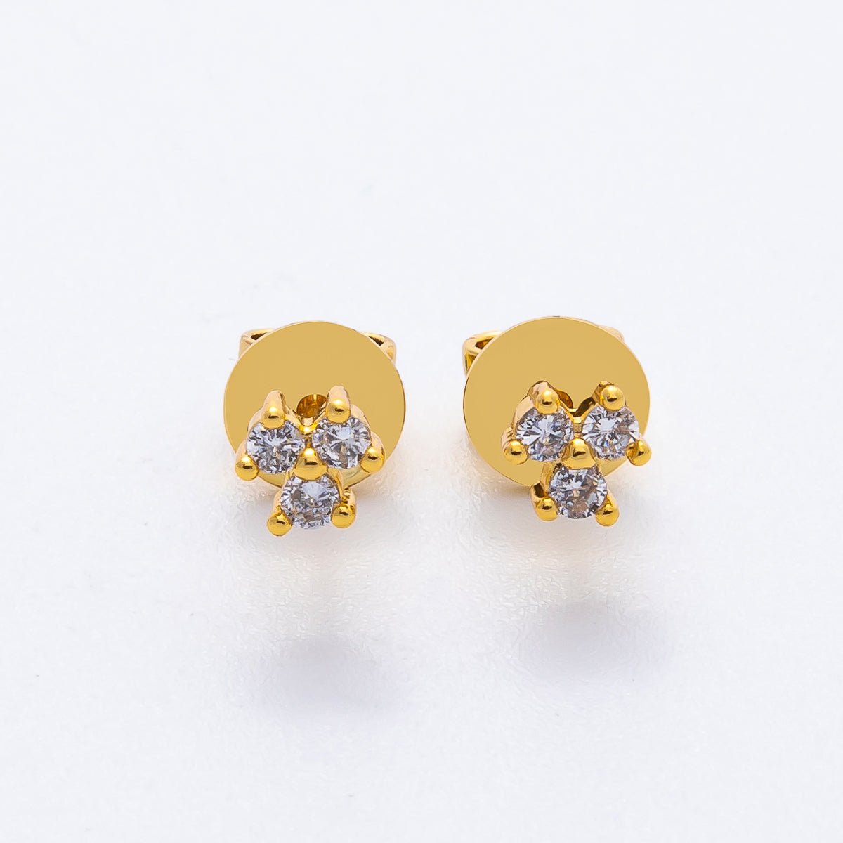 18K Gold Filled 4mm Micro Paved CZ Cluster Minimalist Dainty Stud Earrings | AD1564 - DLUXCA