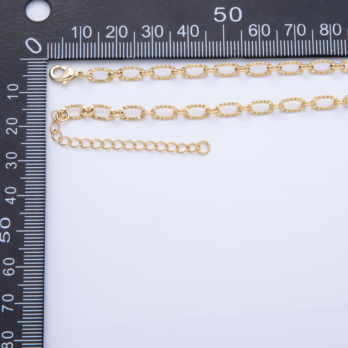 18K Gold Filled 4mm Sunburst Paperclip Chain 30 Inch Necklace | WA - 3997 - DLUXCA