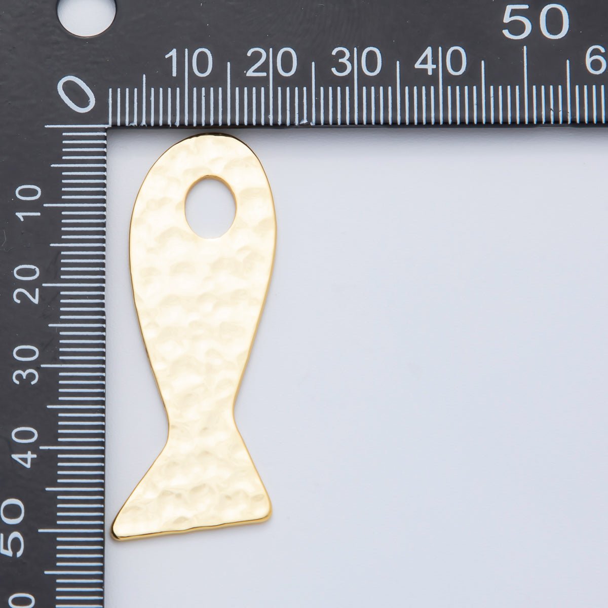 18K Gold Filled 51mm Hammered Ocean Animal Charm Finding | AF1256 - DLUXCA