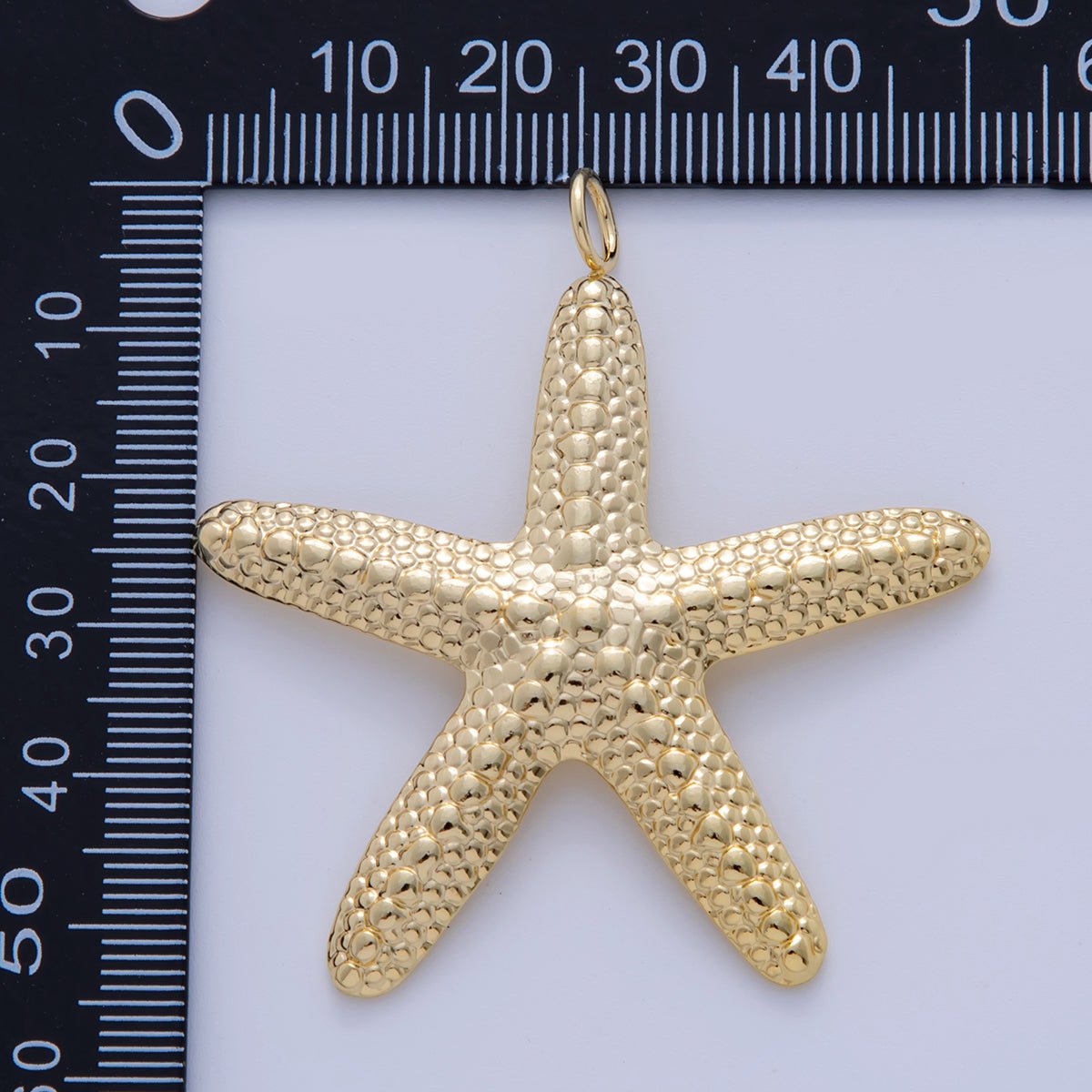 18K Gold Filled 55mm Dotted - Textured Starfish Minimalist Charm | AF317 - DLUXCA
