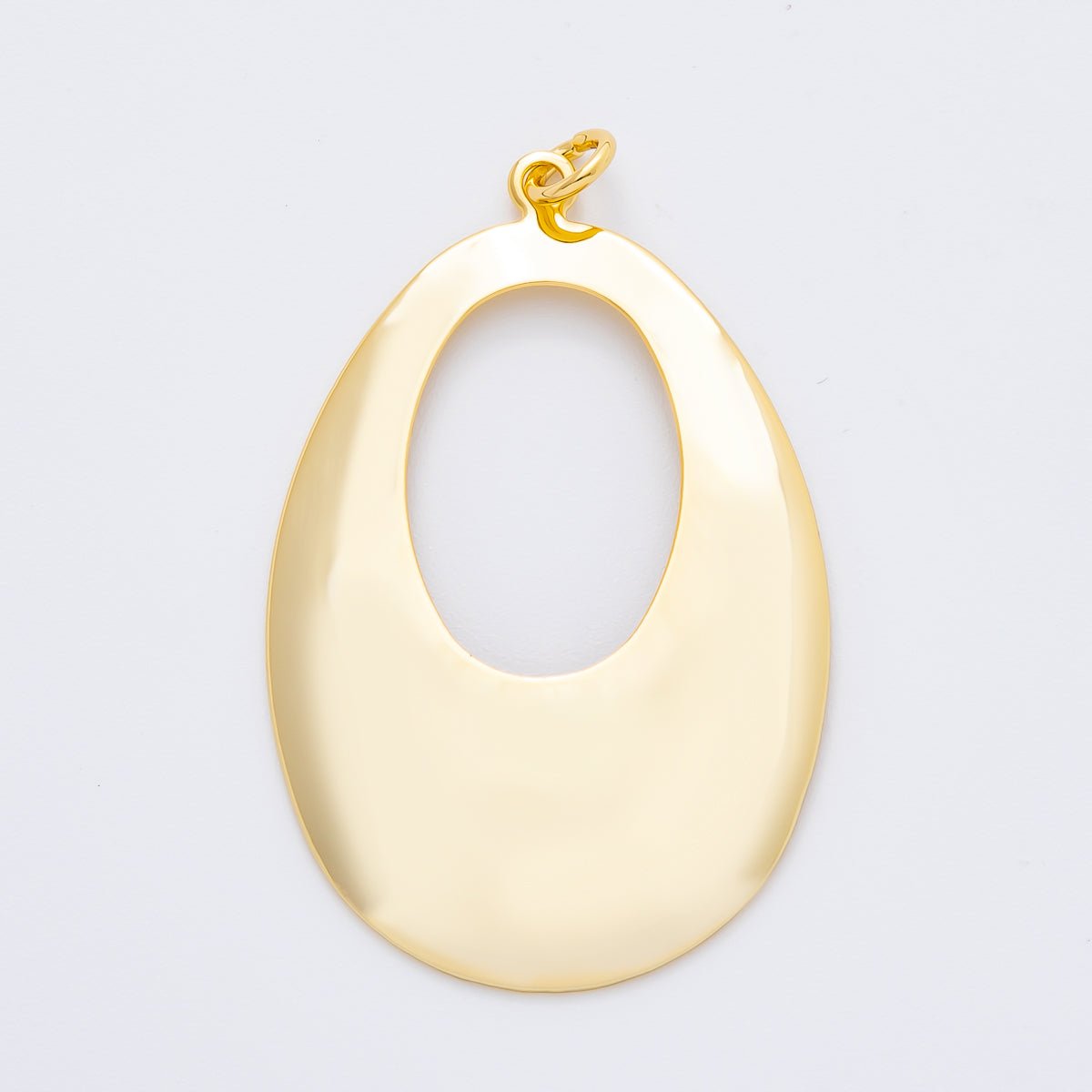 18K Gold Filled 55mm Geometric Oval Oblong Charm | N - A1514 - DLUXCA