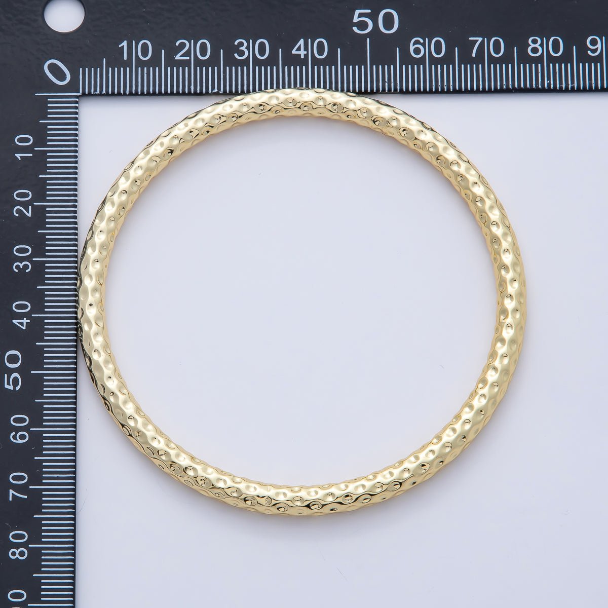 18K Gold Filled 5mm Hammered Band Bangle Bracelet | WA - 3484 - DLUXCA