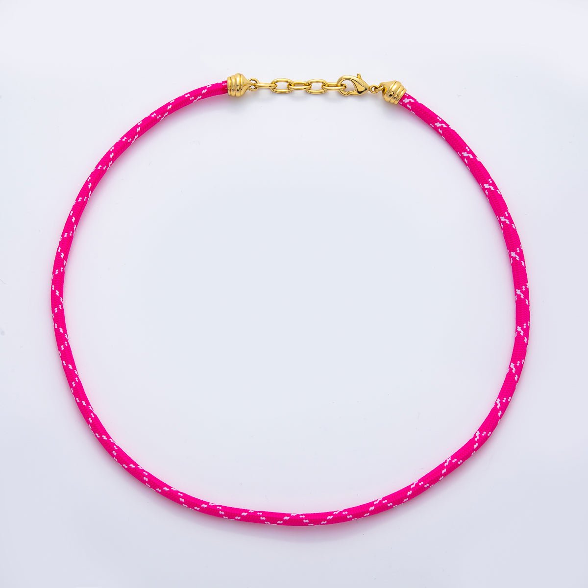 18K Gold Filled 5mm Orange, Pink Summer Sport Cord Chain 19 Inch Necklace with Extender | WA - 3504 WA - 3609 - DLUXCA