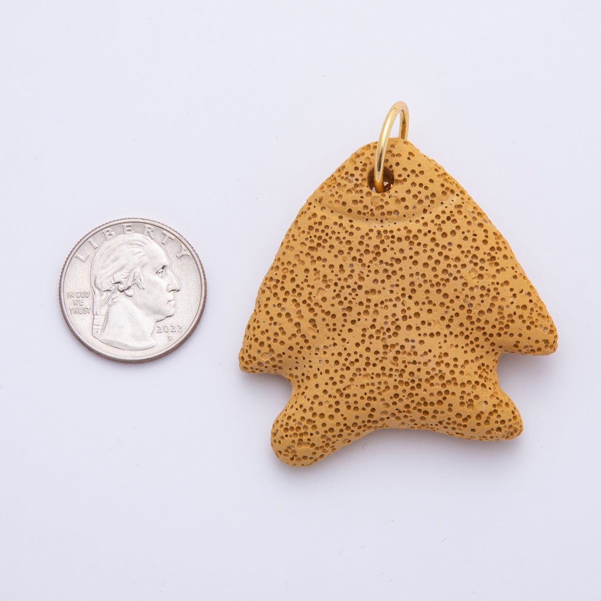 18K Gold Filled 63mm Lava Stone Triangle Sea Fish Charm | AH893 - AH896 - DLUXCA