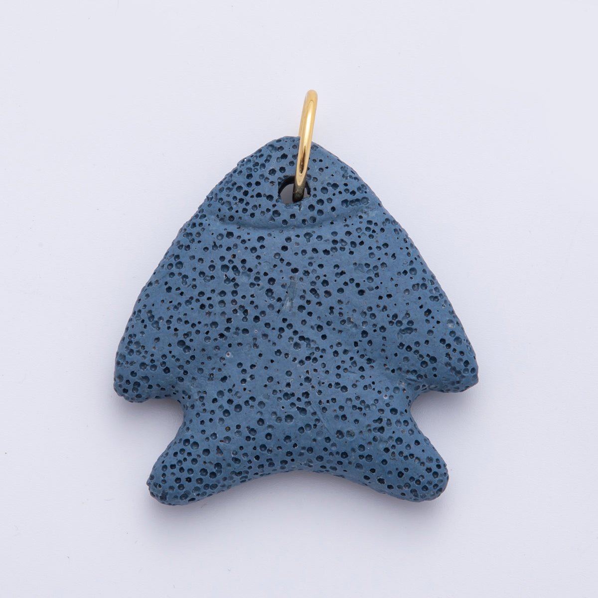 18K Gold Filled 63mm Lava Stone Triangle Sea Fish Charm | AH893 - AH896 - DLUXCA