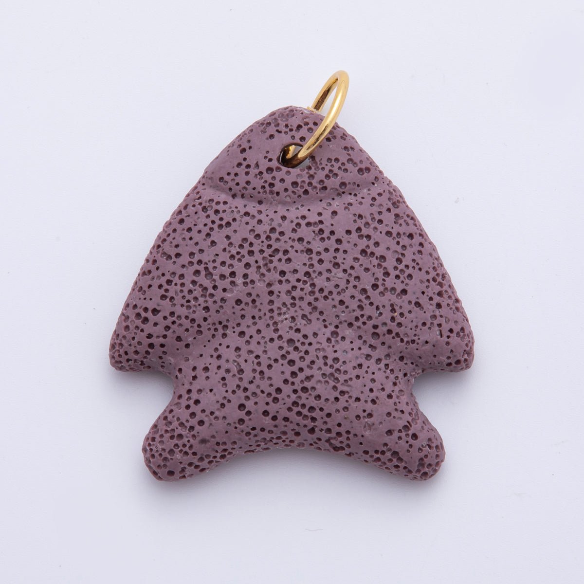 18K Gold Filled 63mm Lava Stone Triangle Sea Fish Charm | AH893 - AH896 - DLUXCA