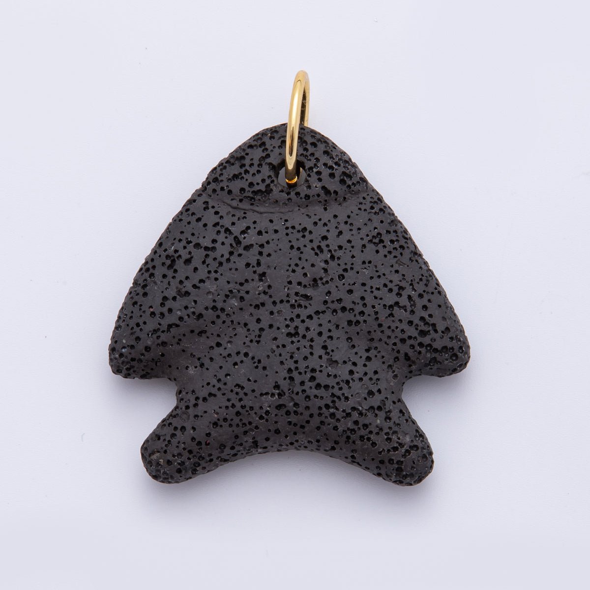 18K Gold Filled 63mm Lava Stone Triangle Sea Fish Charm | AH893 - AH896 - DLUXCA