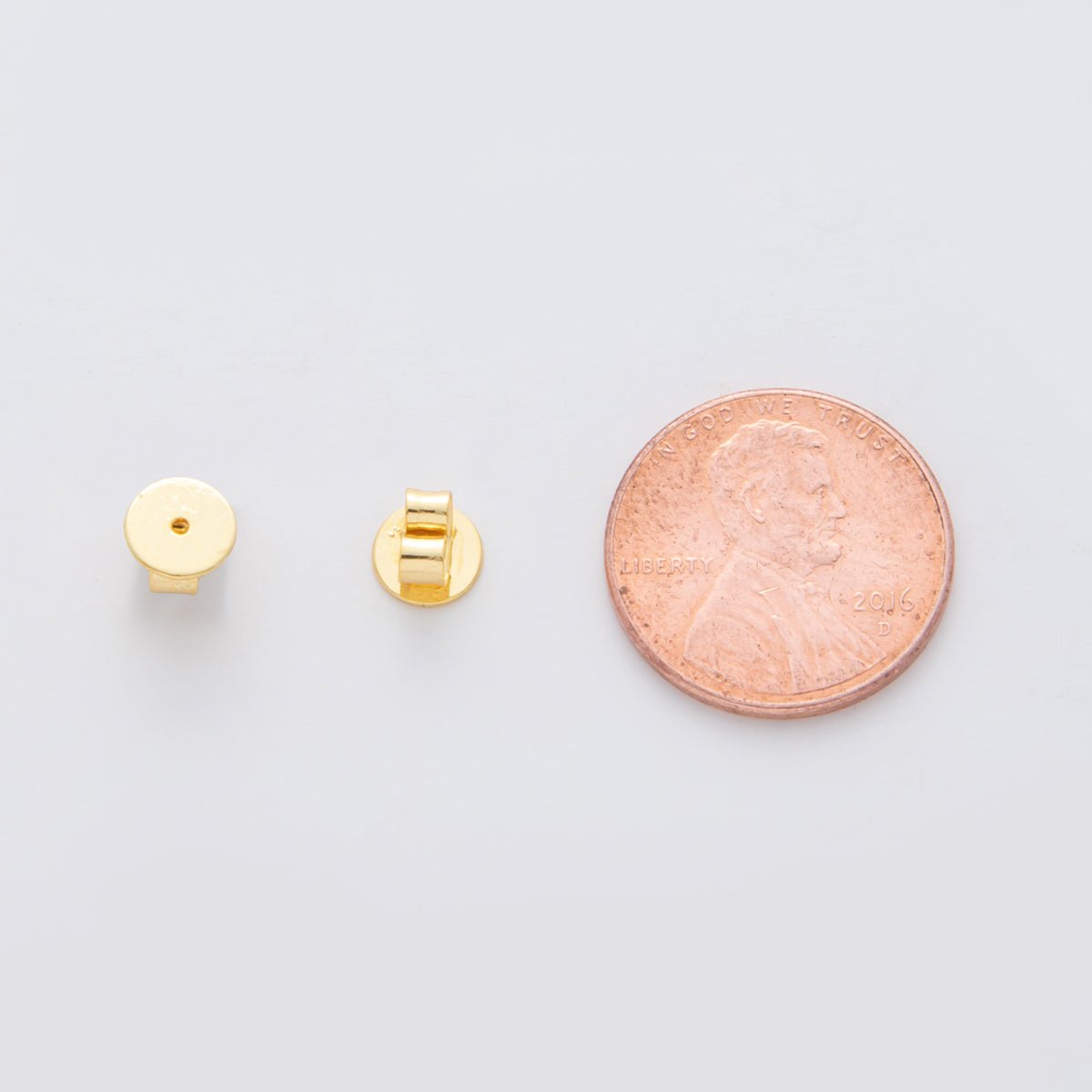 18K Gold Filled 6.4mm Minimalist Round Friction Earring Backs Set Findings | Z1390 - DLUXCA