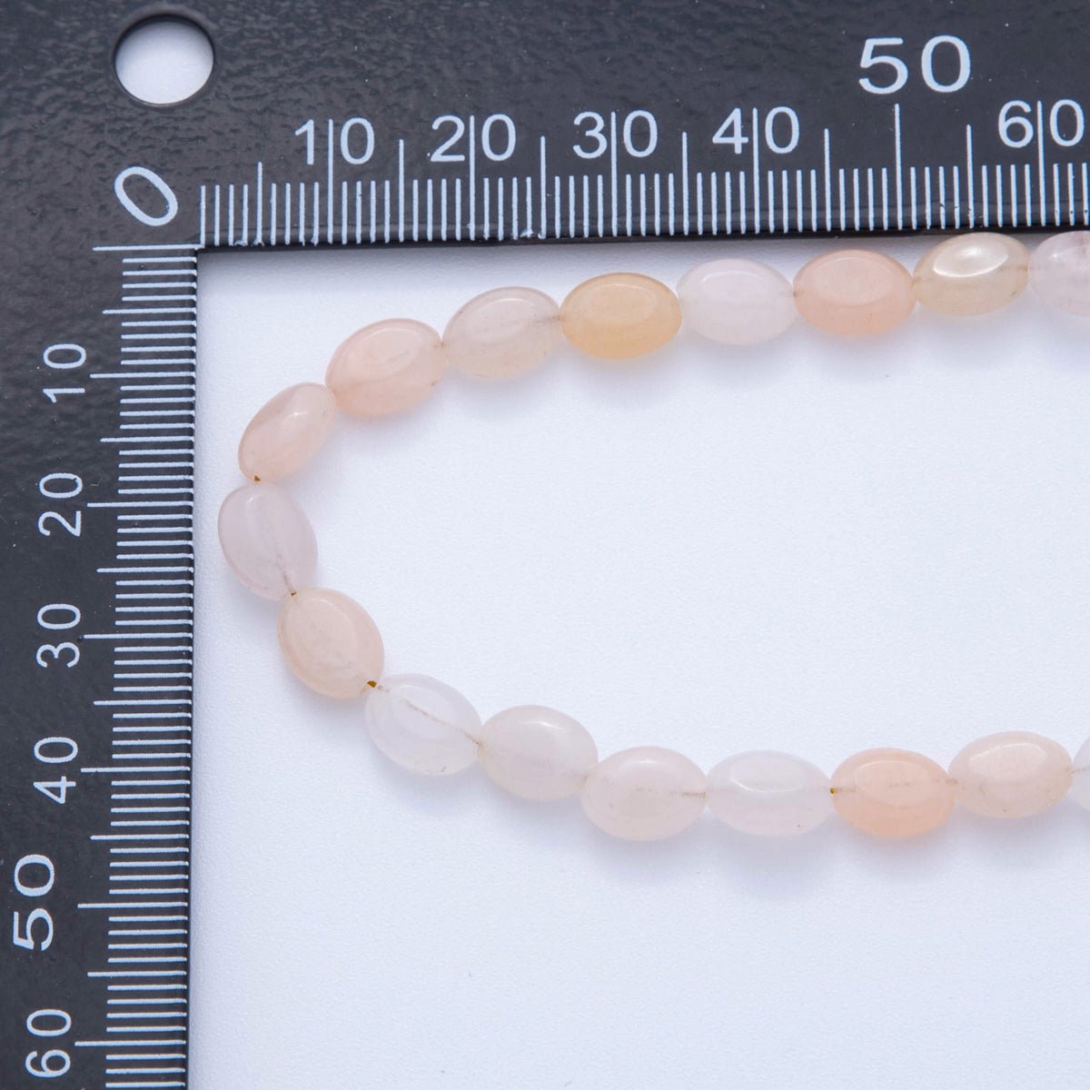 18K Gold Filled 6.5mm Pink Quartz Gemstone Oblong Oval Gemstone Bead 15.5 Inch Handmade Necklace | WA - 3285 - DLUXCA