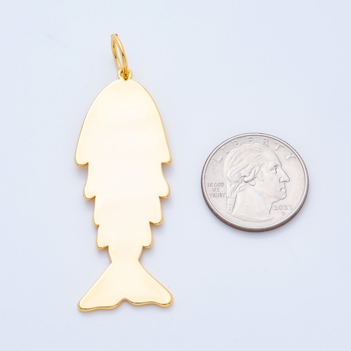 18K Gold Filled 67.5mm Under the Sea Ocean Fish Statement Charm | N - A1404 - DLUXCA