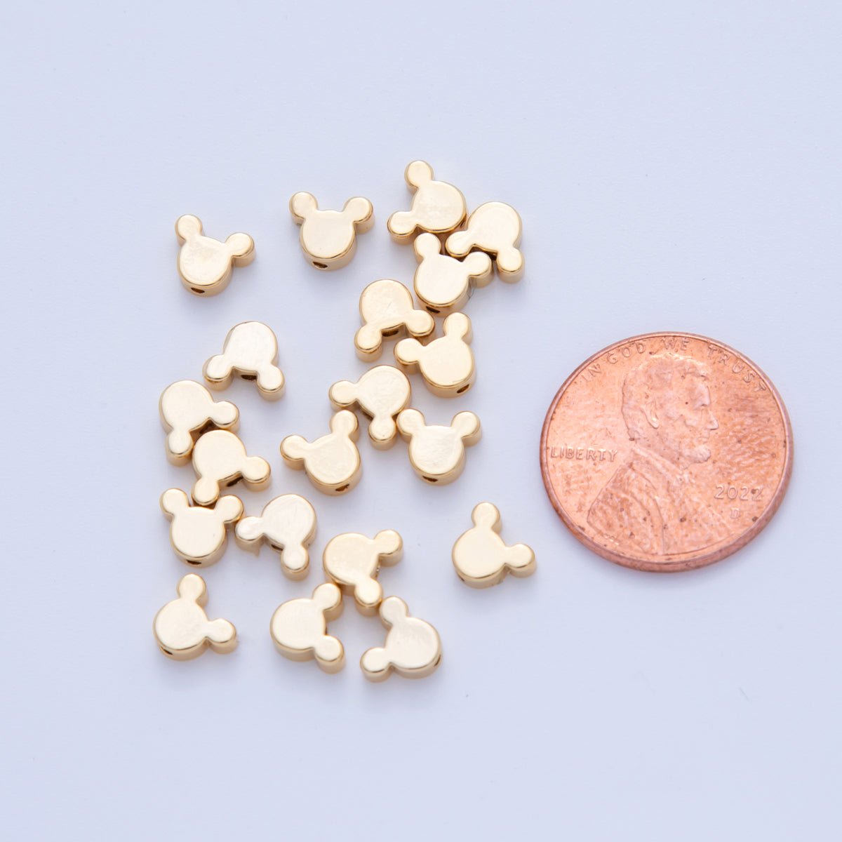 18K Gold Filled 6mm Minimalist Mouse Round Mini Spacer Bead | B747 - DLUXCA