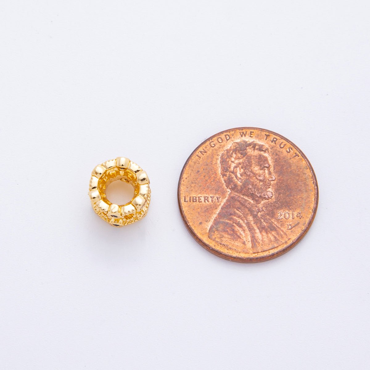 18K Gold Filled 6mm Multicolor CZ Barrel Tube Bead Spacer | AF - A1068 - DLUXCA