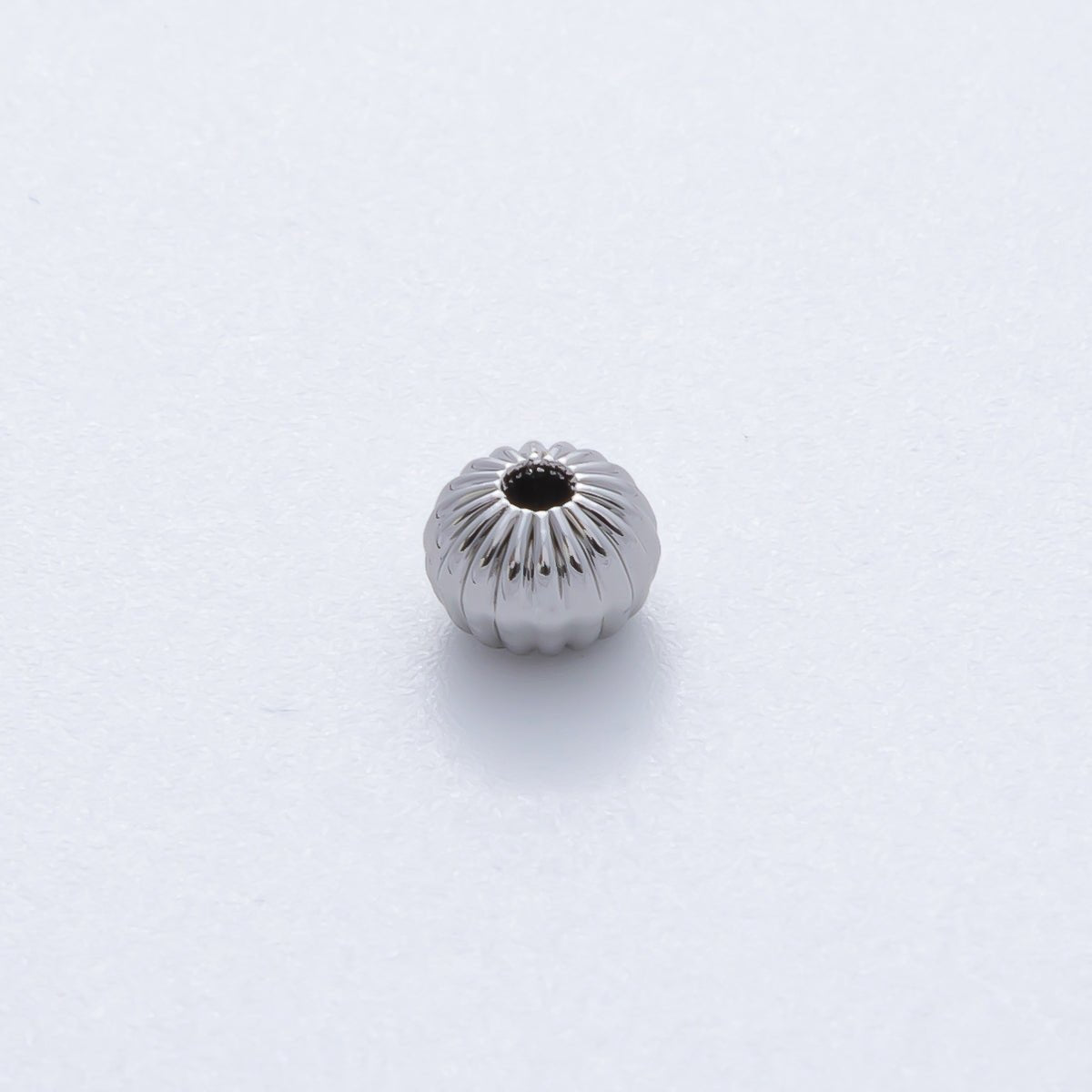 18K Gold Filled 6mm Round Flute Corrugated Spacer Bead Set by 10 in Gold & Silver | B355 - DLUXCA