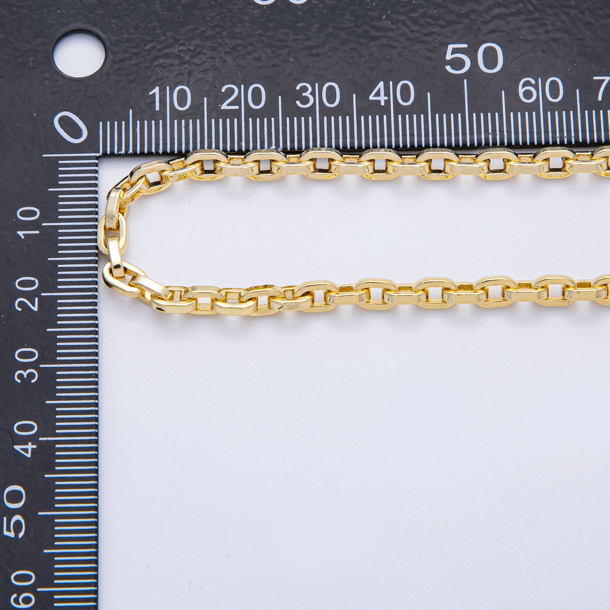 18K Gold Filled 6mm x 4mm Minimalist Cable Unfinished Chain by Yard | Roll - 1784 - DLUXCA