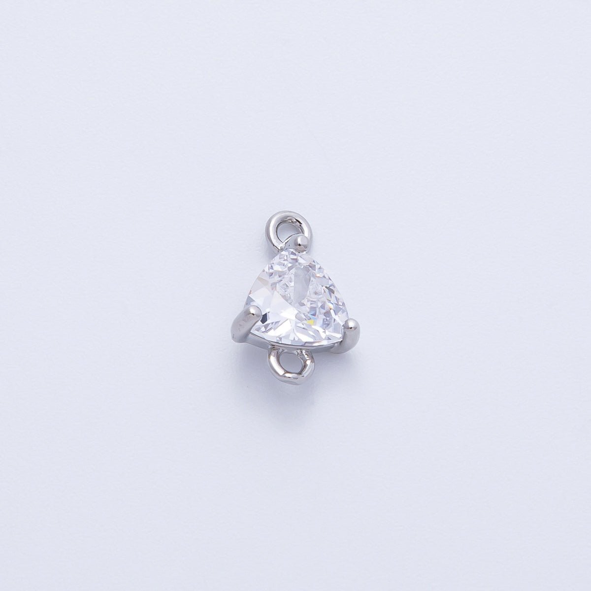 18K Gold Filled 7.2mm Clear CZ Triangle Connector in Gold & Silver | Connectors - 00016 Connectors - 00017 - DLUXCA