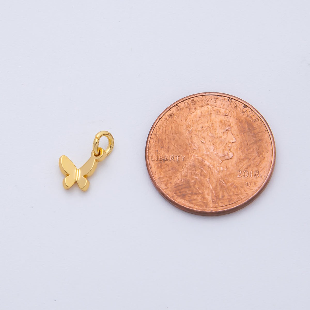 18K Gold Filled 7mm Minimalist Butterfly Mini Charm | AF1430 - DLUXCA