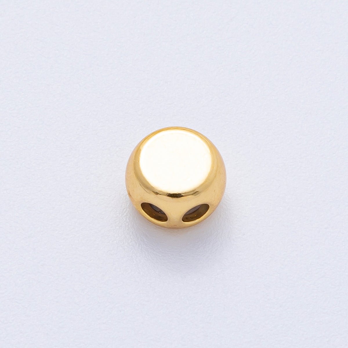 18K Gold Filled 8mm Round Double Hole Adjustable Rubber Stoper Bead | Findings - 00064 - DLUXCA