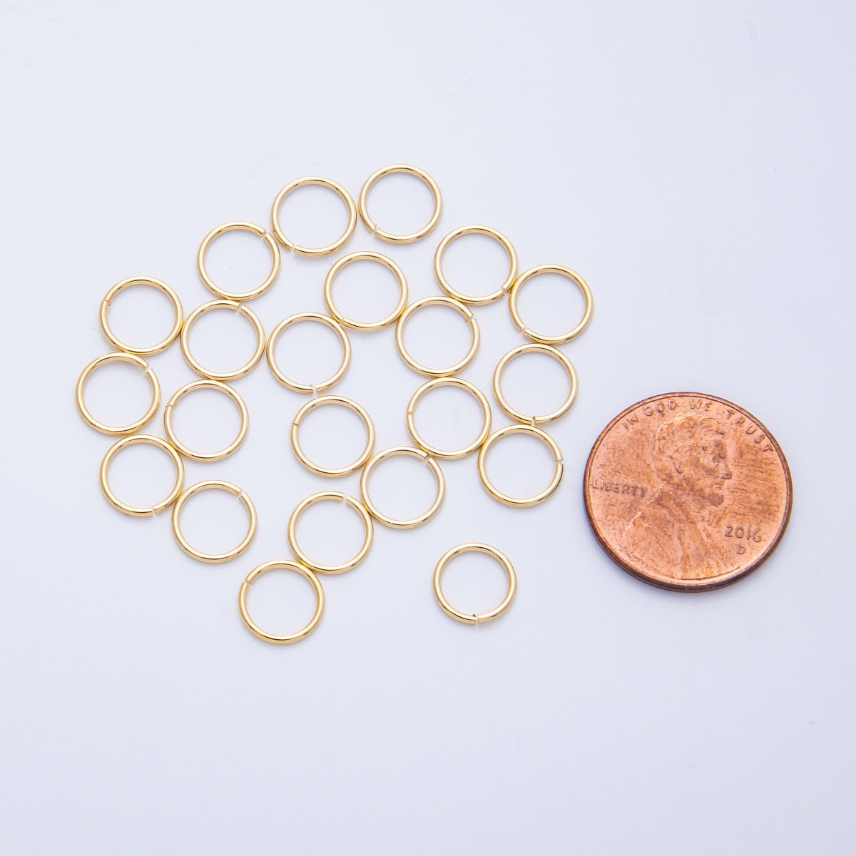 18K Gold Filled 8mm x 0.8mm Jump Ring Findings Set by 10 Pieces | Findings - 00060 - DLUXCA