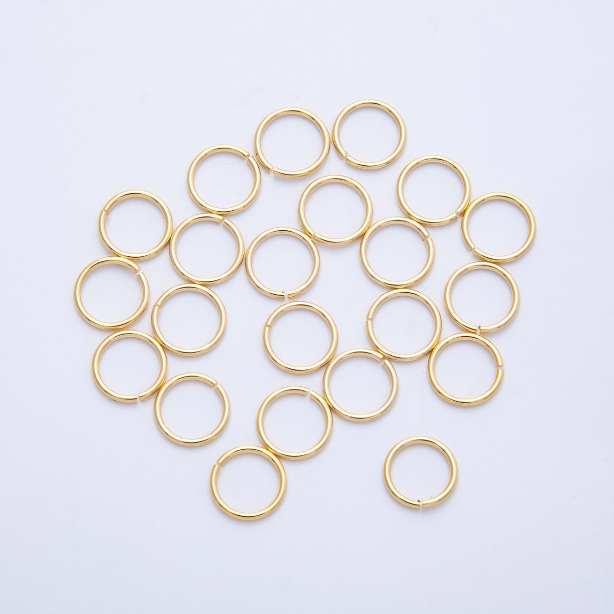18K Gold Filled 8mm x 0.8mm Jump Ring Findings Set by 10 Pieces | Findings - 00060 - DLUXCA