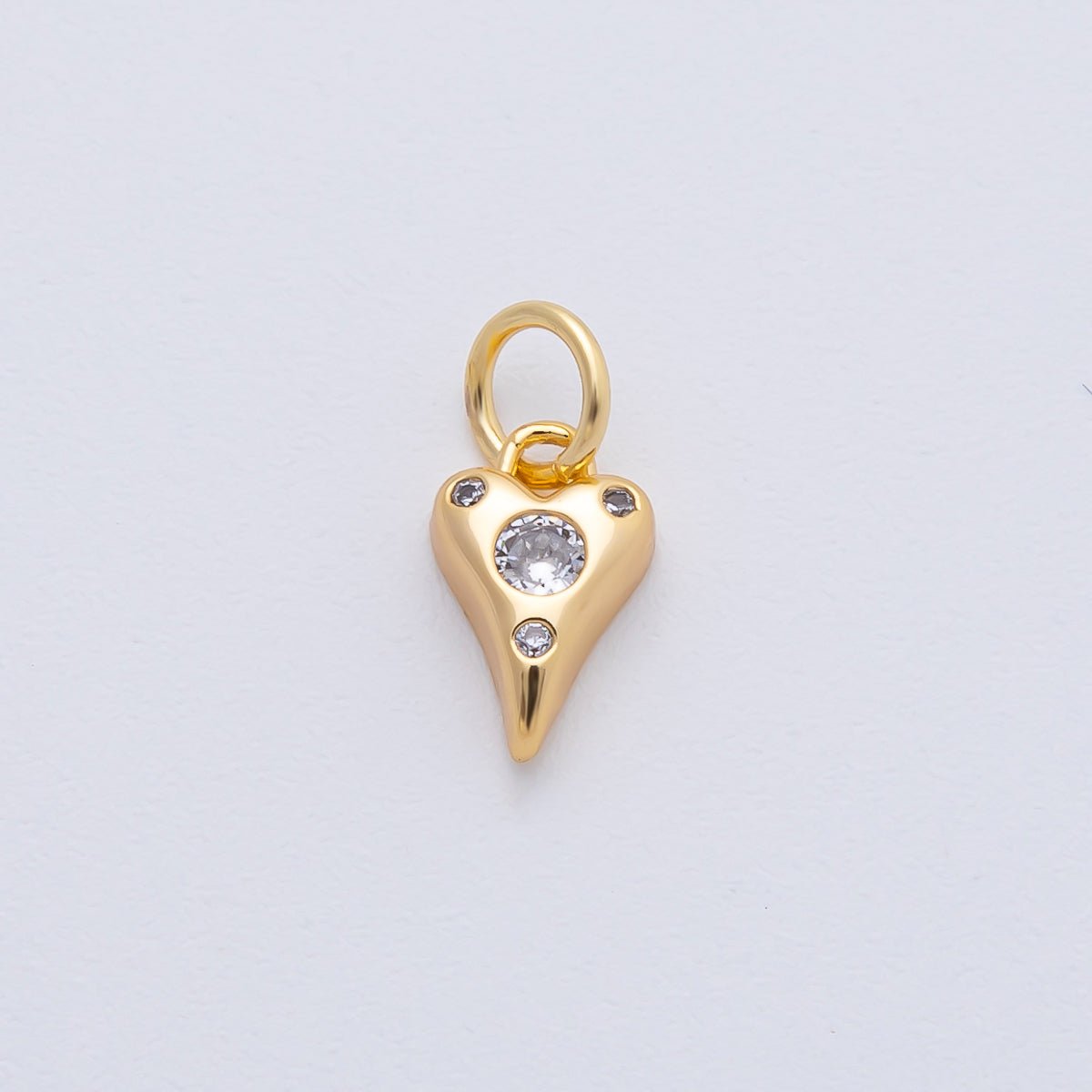 18K Gold Filled 9.3mm Pink, Purple, Clear, Green, Blue Clear CZ Dotted Teardrop Mini Charm | AF1483 - AF1485 - DLUXCA