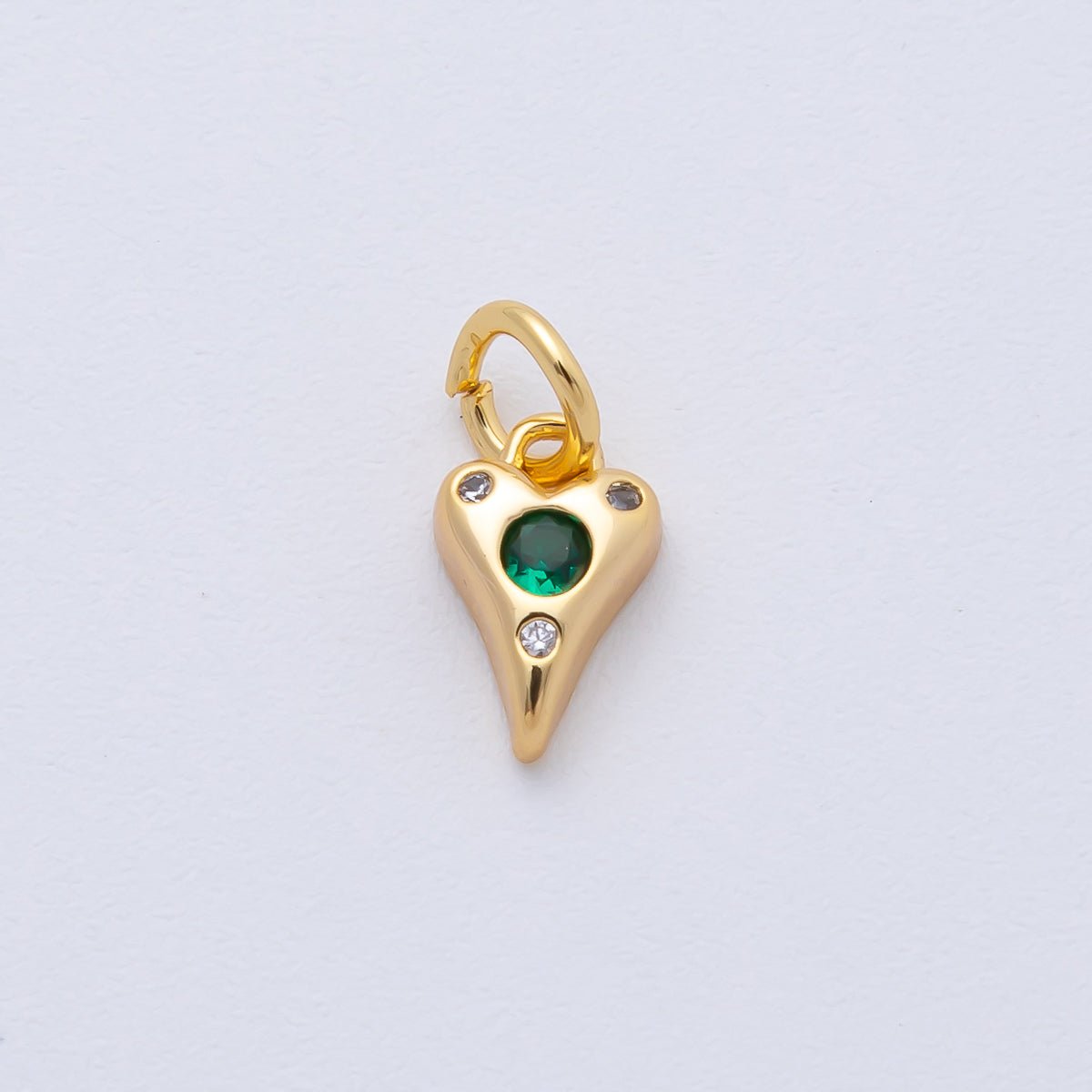 18K Gold Filled 9.3mm Pink, Purple, Clear, Green, Blue Clear CZ Dotted Teardrop Mini Charm | AF1483 - AF1485 - DLUXCA