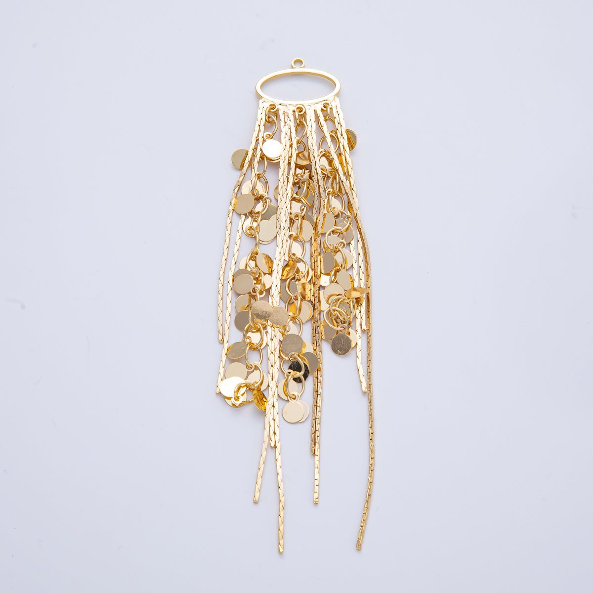 18K Gold Filled 99mm Round Snake Chain Tassel Finding Fringe Jewelry | Z1647 - DLUXCA