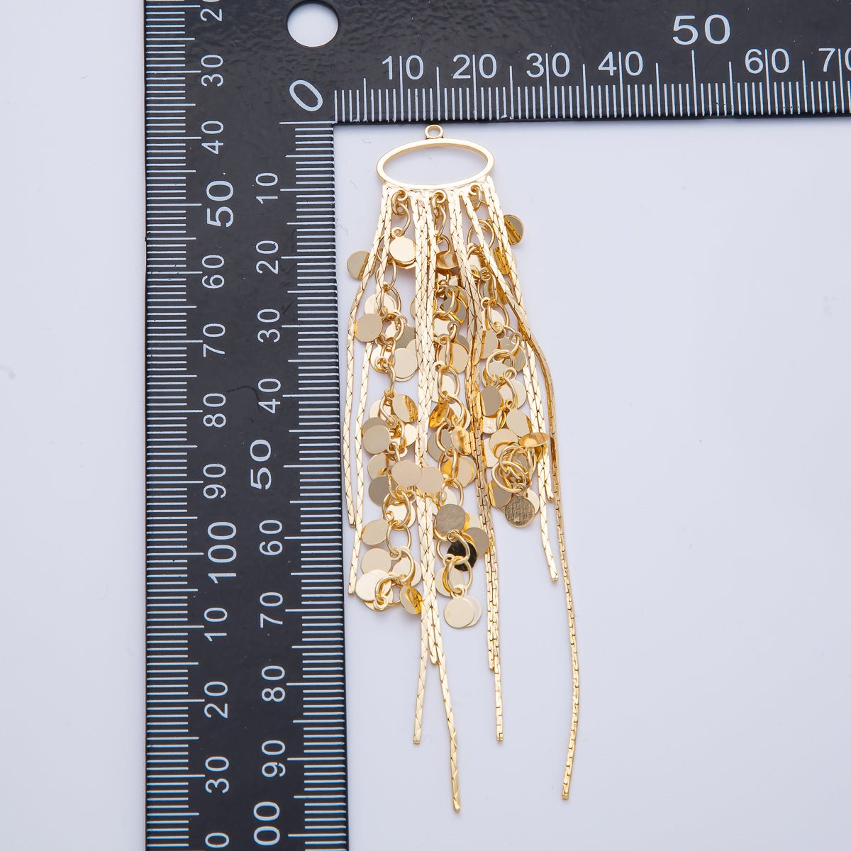 18K Gold Filled 99mm Round Snake Chain Tassel Finding Fringe Jewelry | Z1647 - DLUXCA