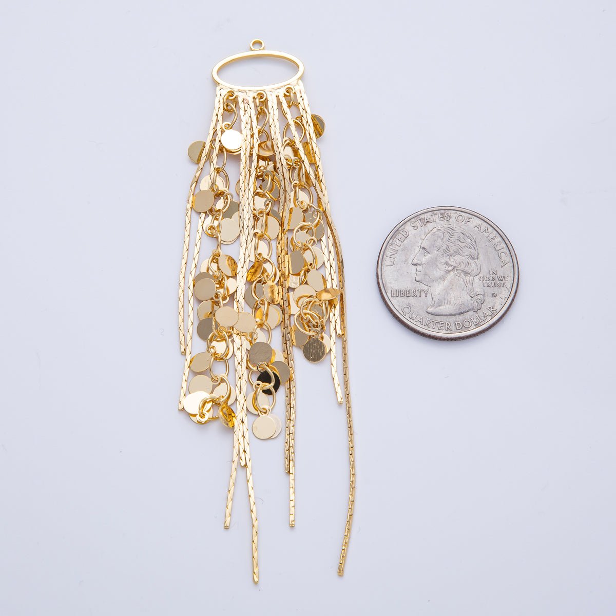 18K Gold Filled 99mm Round Snake Chain Tassel Finding Fringe Jewelry | Z1647 - DLUXCA
