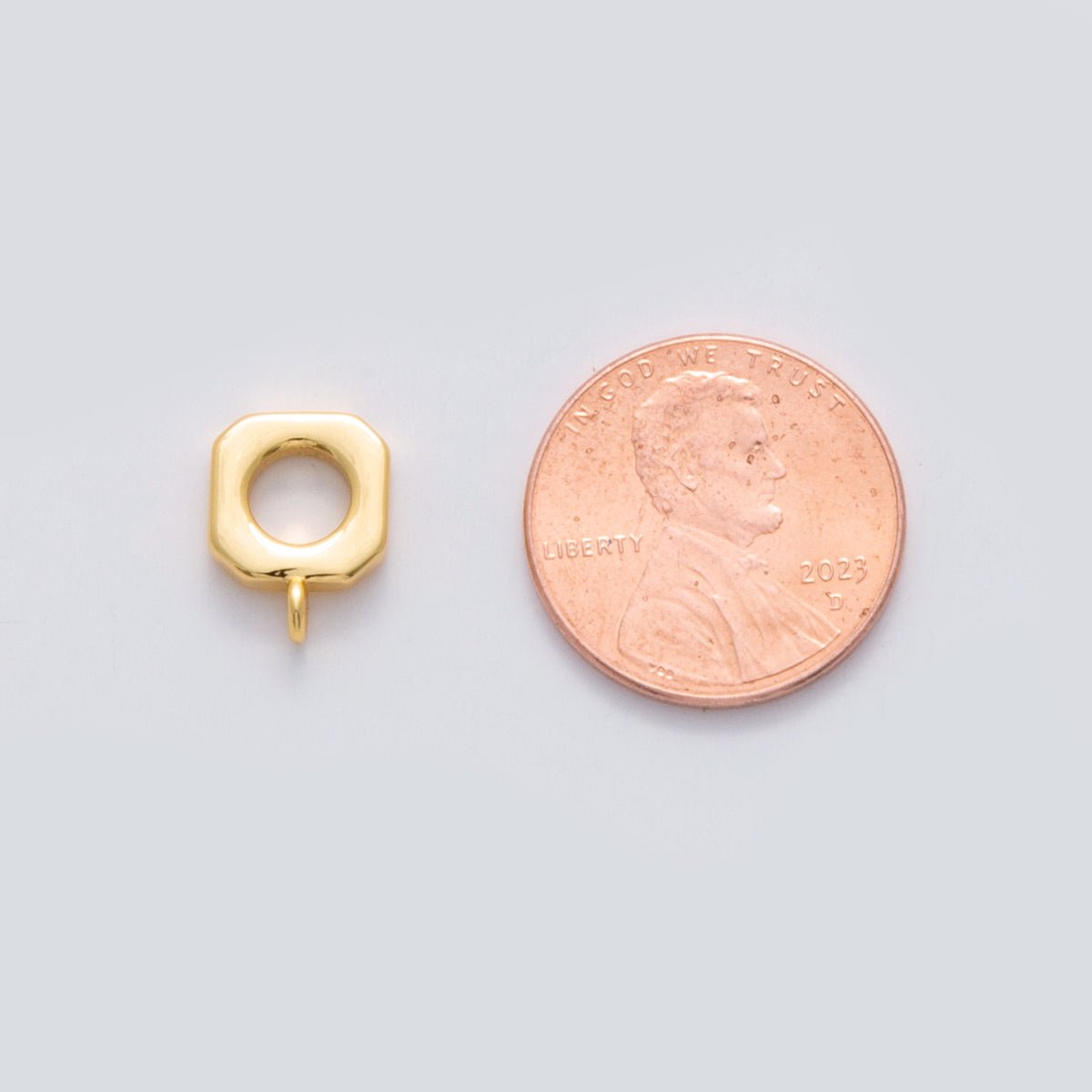 18K Gold Filled 9mm Minimalist Open Edged Square Charm Finding | Z1162 - DLUXCA