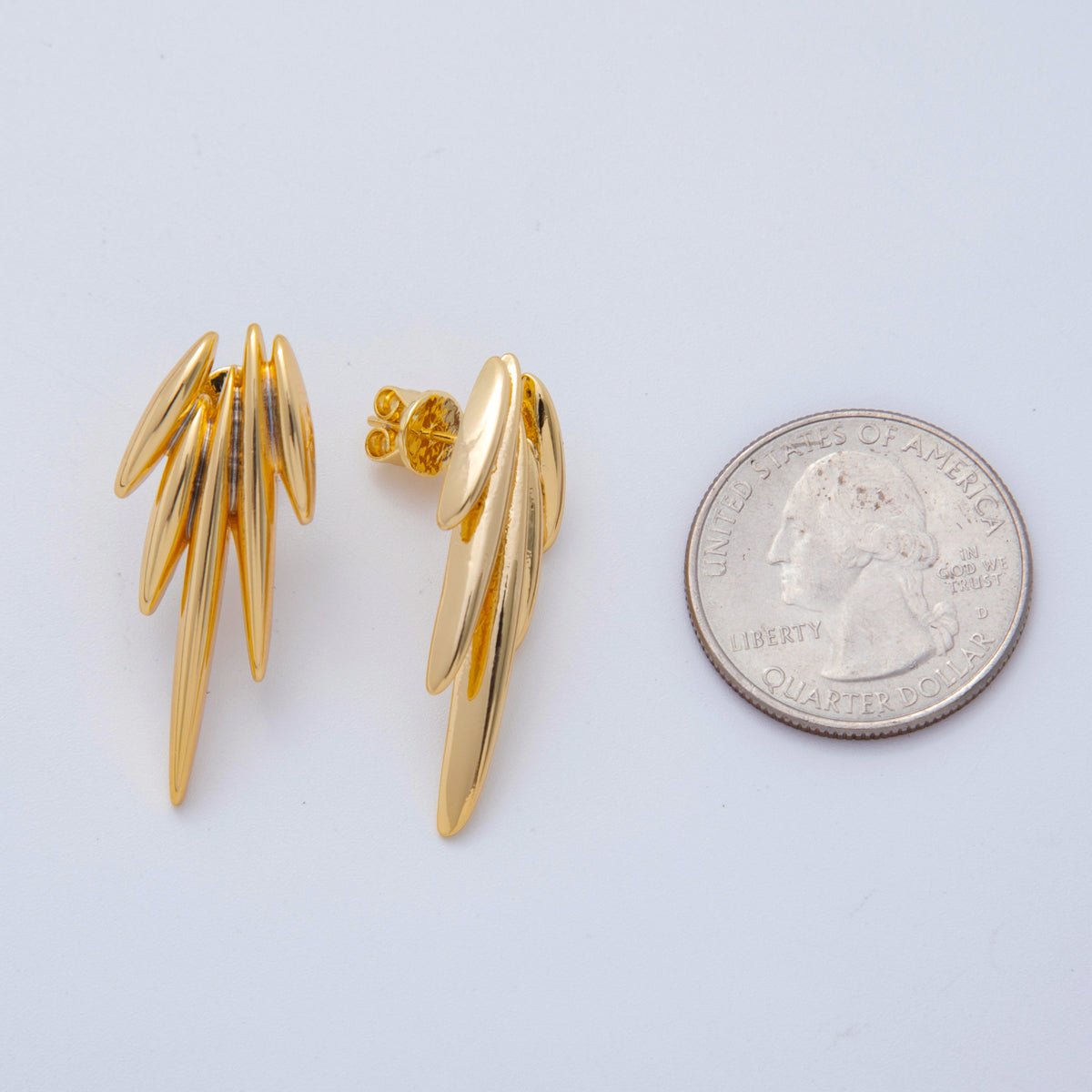 18K Gold Filled Angel Wings Dainty Stud Earrings | AI - 408 - DLUXCA