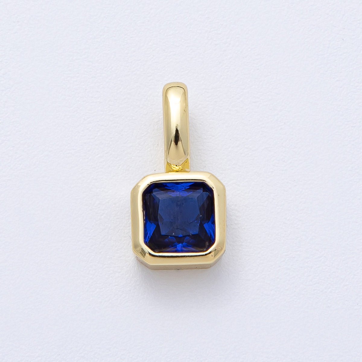 18K Gold Filled Birthstone Baguette CZ Pendant | AF1237 - AF1242 - DLUXCA