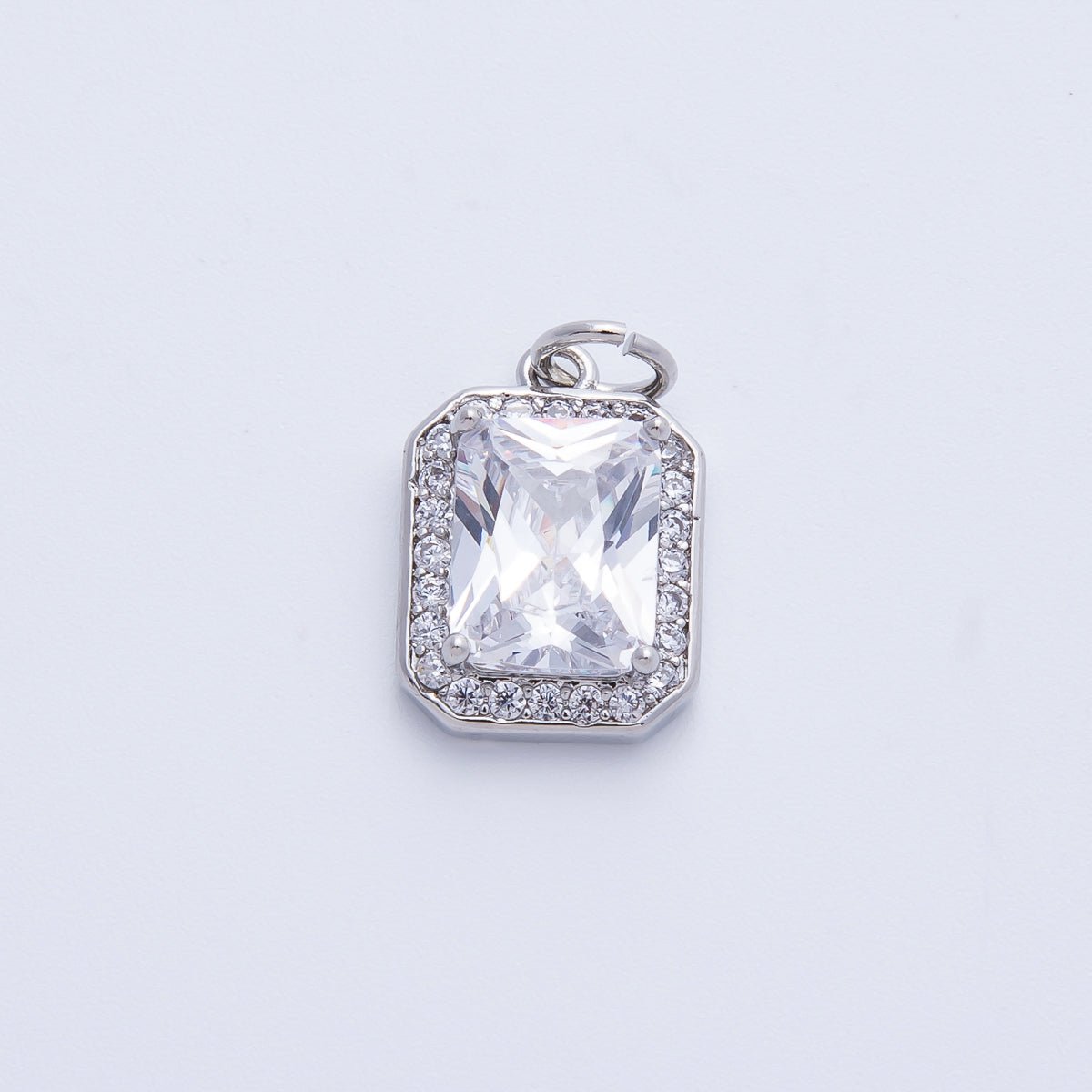18K Gold Filled Blue, Red, Purple, Green, Clear Micro Paved CZ Baguette Charm | Charms - 00279 ~ Charms - 00288 - DLUXCA