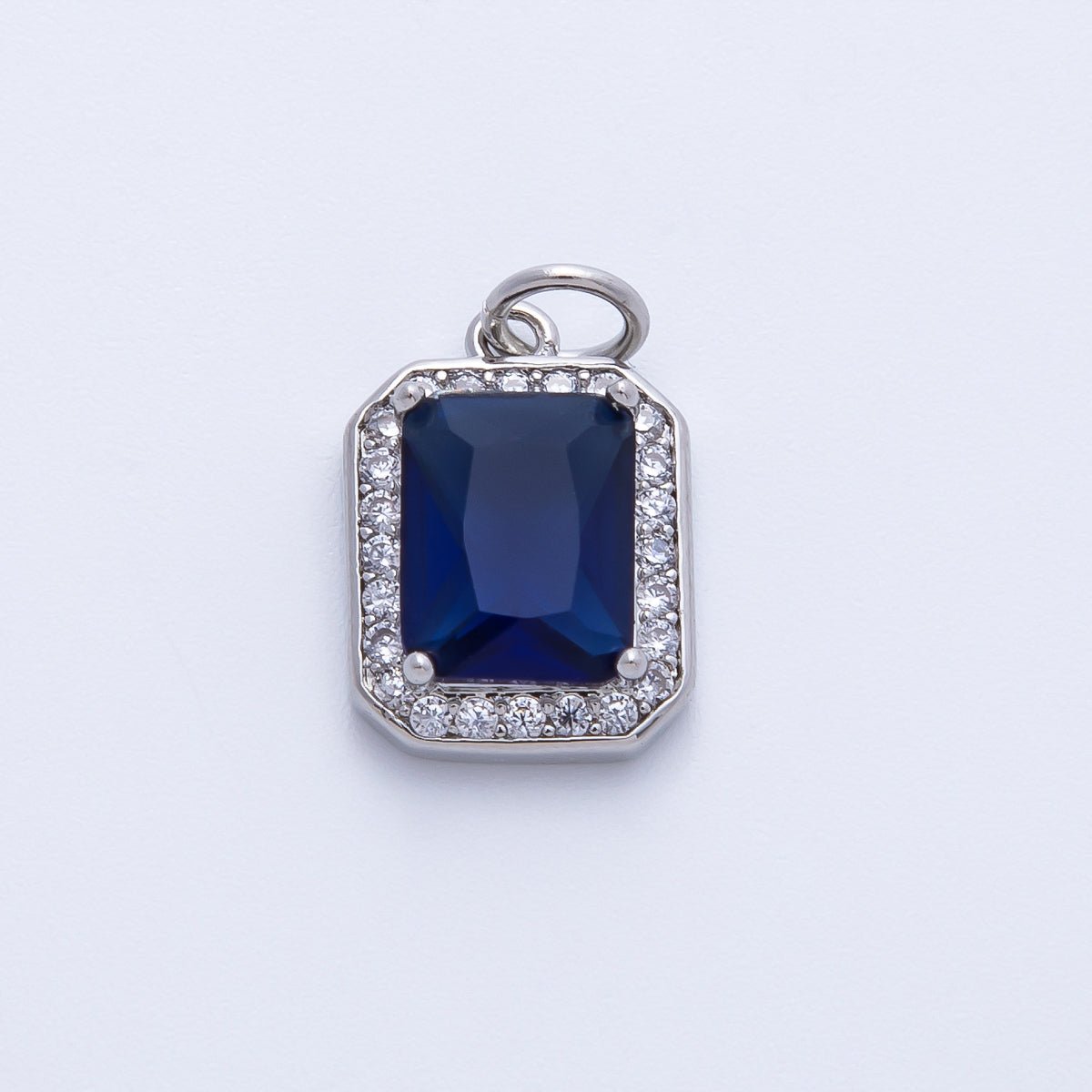 18K Gold Filled Blue, Red, Purple, Green, Clear Micro Paved CZ Baguette Charm | Charms - 00279 ~ Charms - 00288 - DLUXCA