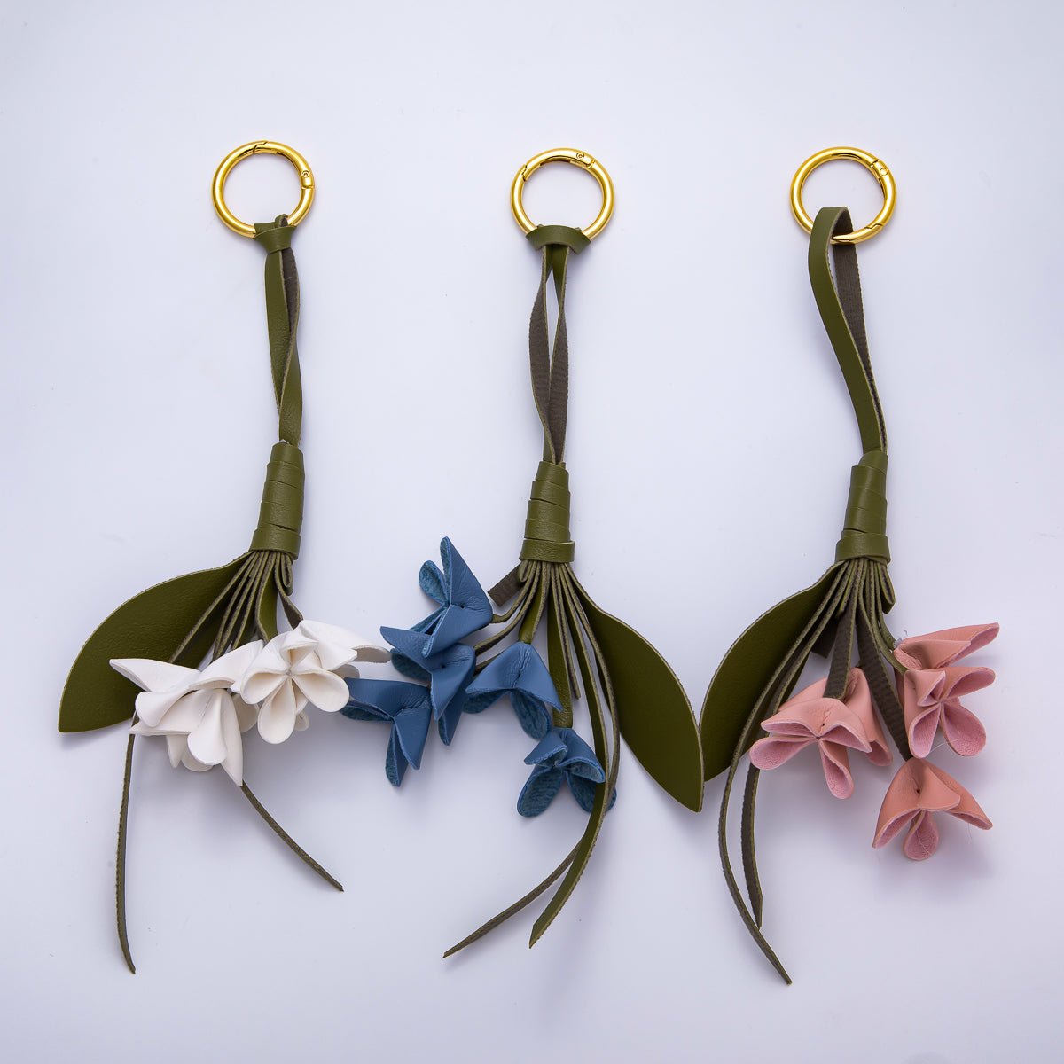 Keychains Handmade Flower Leather