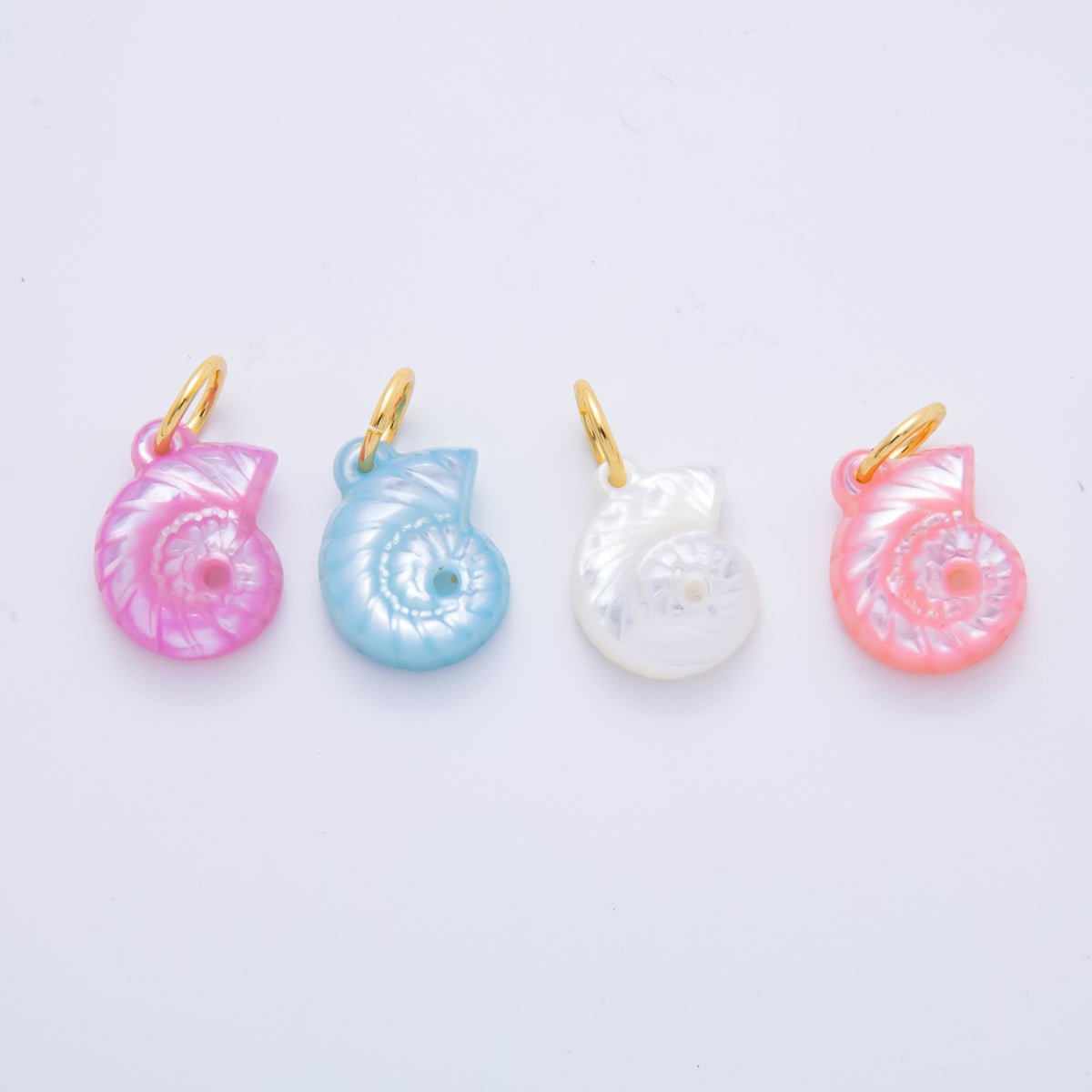 18K Gold Filled Blue, White, Pink, Purple Clam Seashell Charm | AH - 825 AH - 826 - DLUXCA