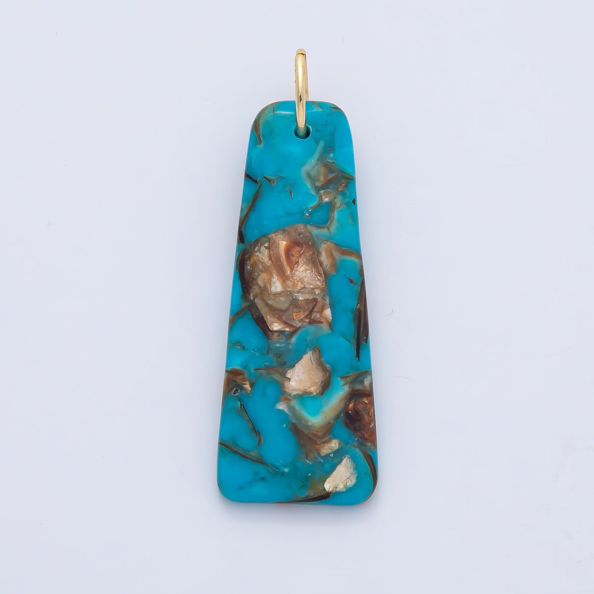 18K Gold Filled Boho Gemstone Bar Pendant – Turquoise & Multicolor Stone Charms| AF1495 - DLUXCA