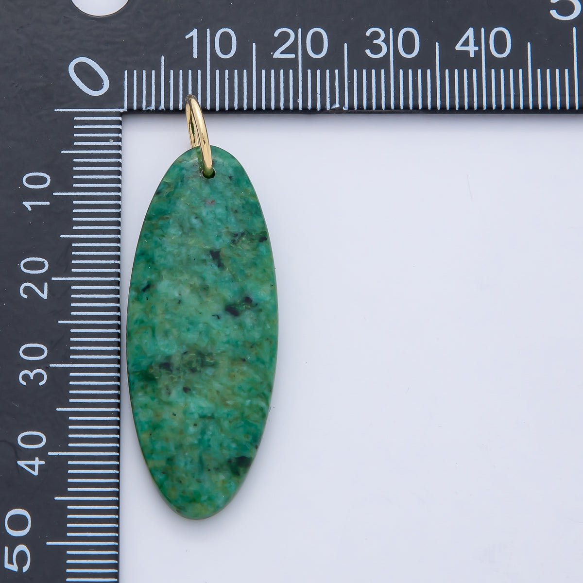 18K Gold Filled Boho Natural Oval Gemstone Pendant – Green, Brown & Multicolor Stone Charms AF1593 - DLUXCA