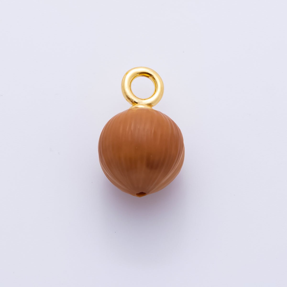 18K Gold Filled Brown Oak Nut Gemstone Charm | AF - 834 - DLUXCA