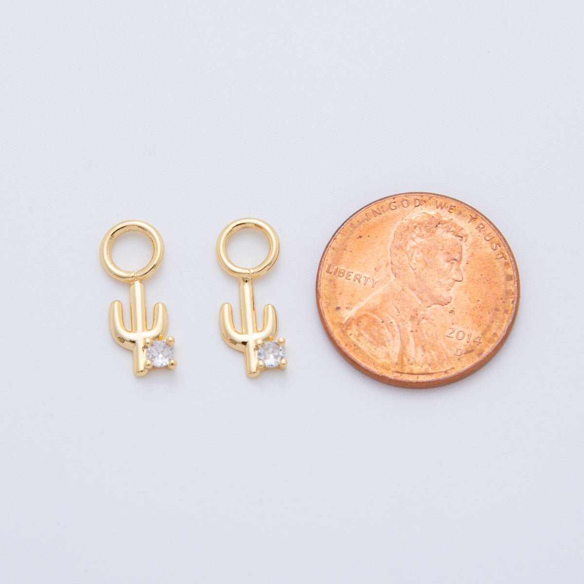 18K Gold Filled Cactus Plant Add - On Drop Earring Charm | AF734 - DLUXCA