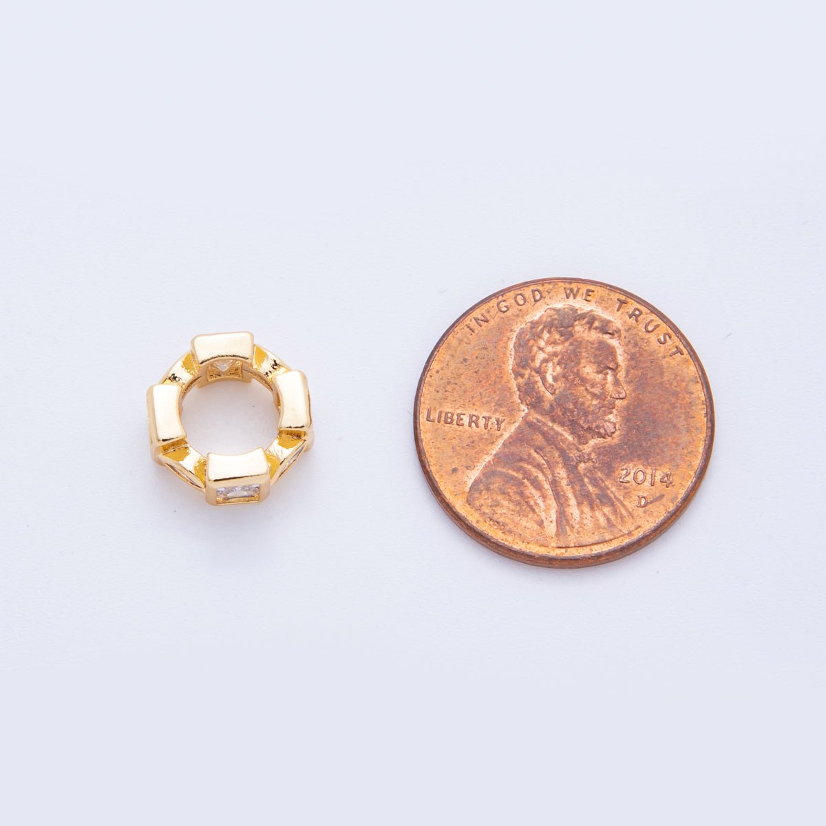 18K Gold Filled Clear CZ Baguette Marquise Geometric Bead Spacer | AF1043 - DLUXCA