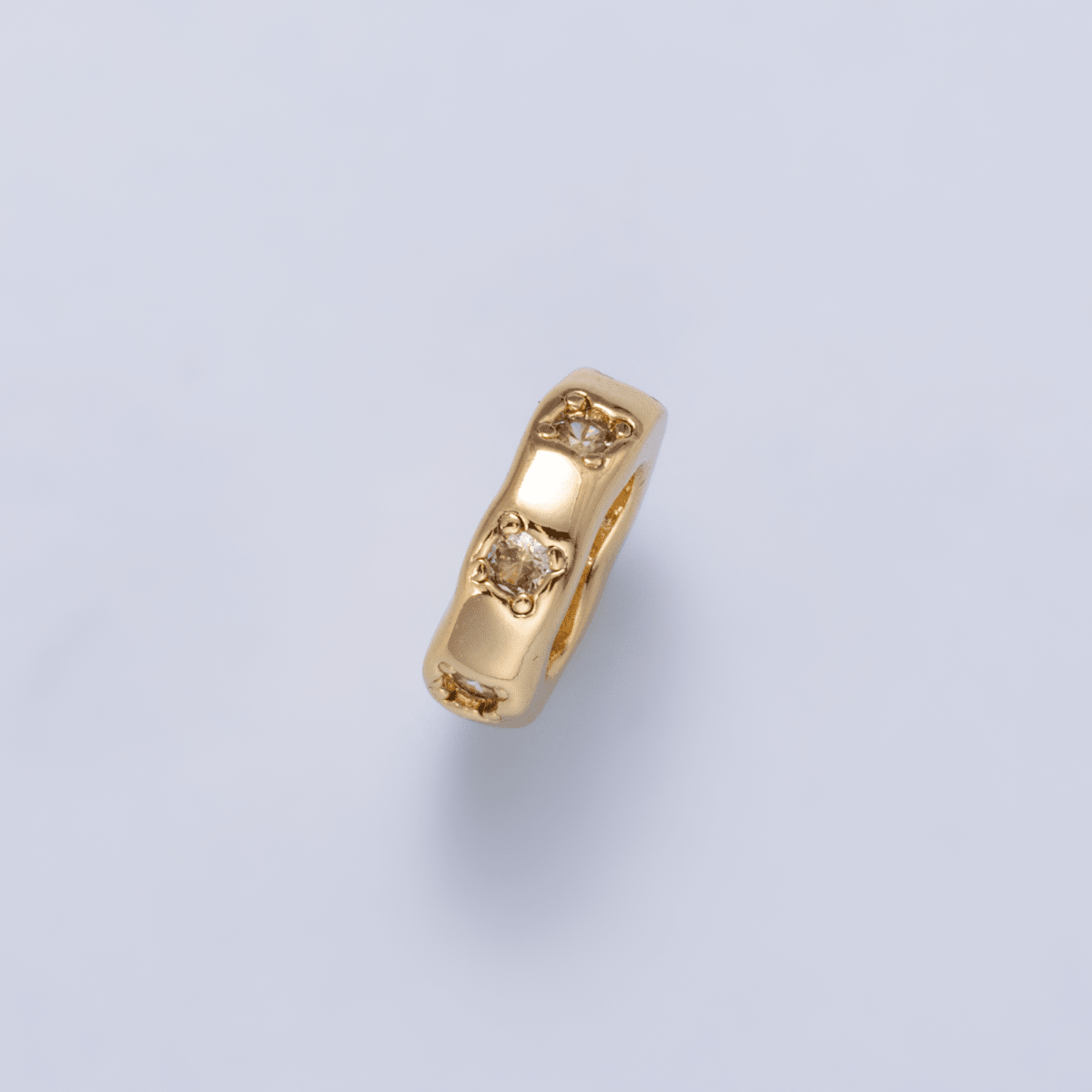 18K Gold Filled Clear, Green CZ Rondelle Wheel Spacer Beads | Beads-00135 Beads-00136 - DLUXCA