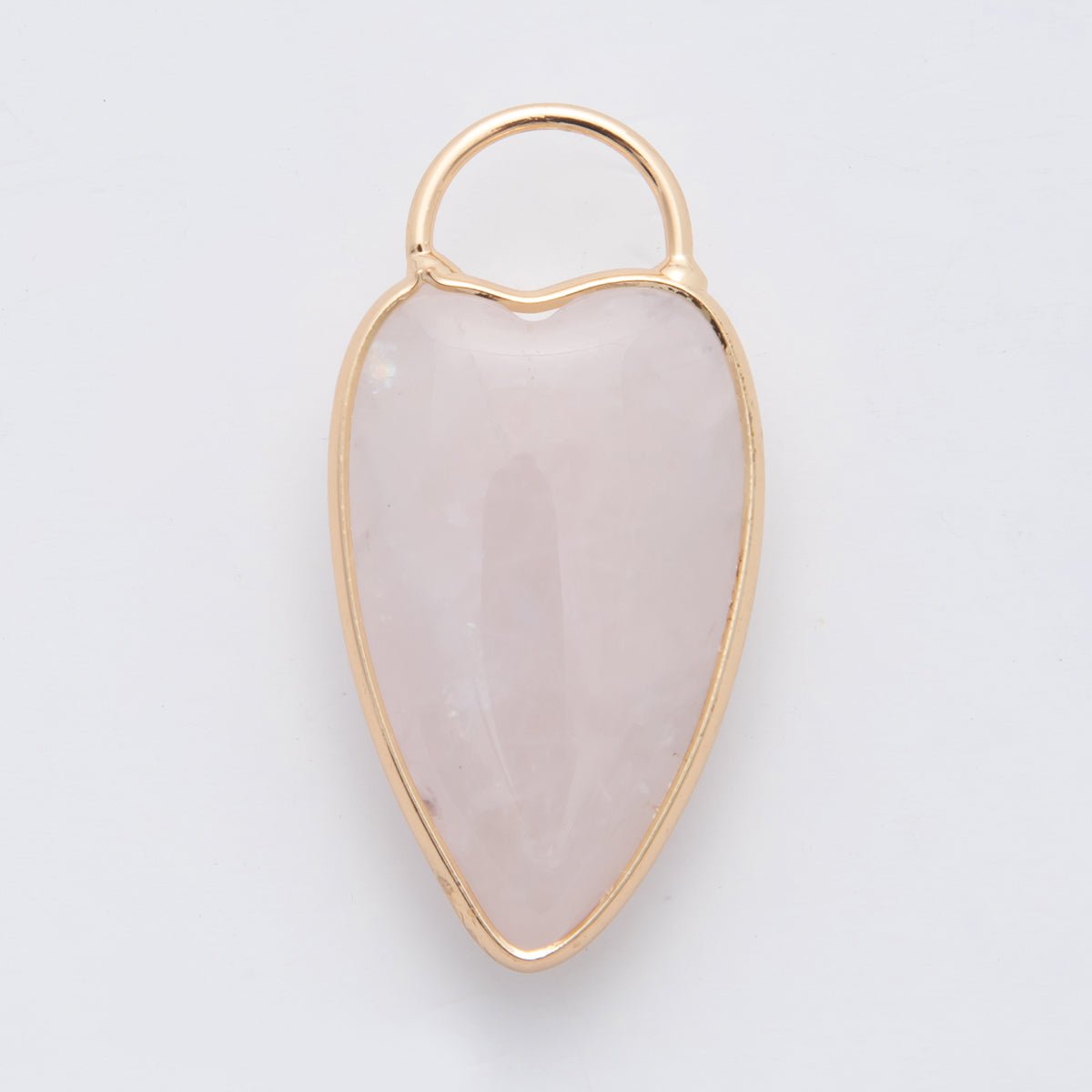 18K Gold Filled Clear Quartz, Grey Agate, Rose Quartz, Amethyst Heart Padlock Charm | X250 - X323 - DLUXCA