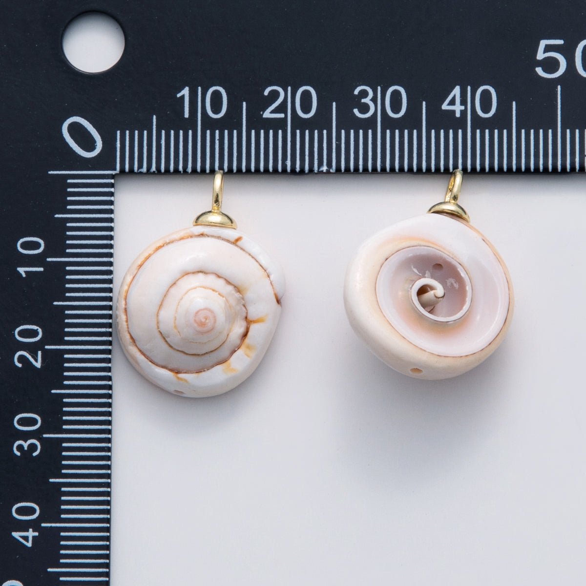 18K Gold Filled Cockle Sea Shell Ceramic Drop Pendant | X671 - DLUXCA