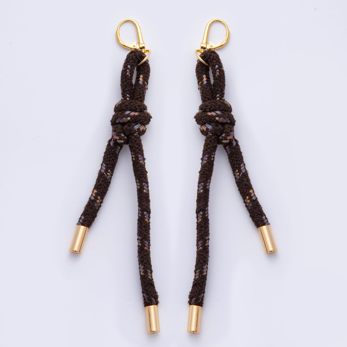 18K Gold Filled Colorful Summer Tied Cord Drop Dangle Lever - Back Earrings | AJ - 158 - AJ - 167 - DLUXCA