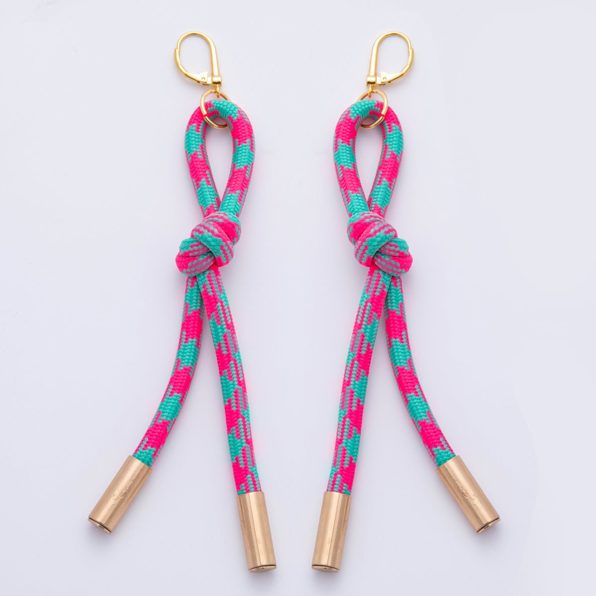 18K Gold Filled Colorful Summer Tied Cord Drop Dangle Lever - Back Earrings | AJ - 158 - AJ - 167 - DLUXCA