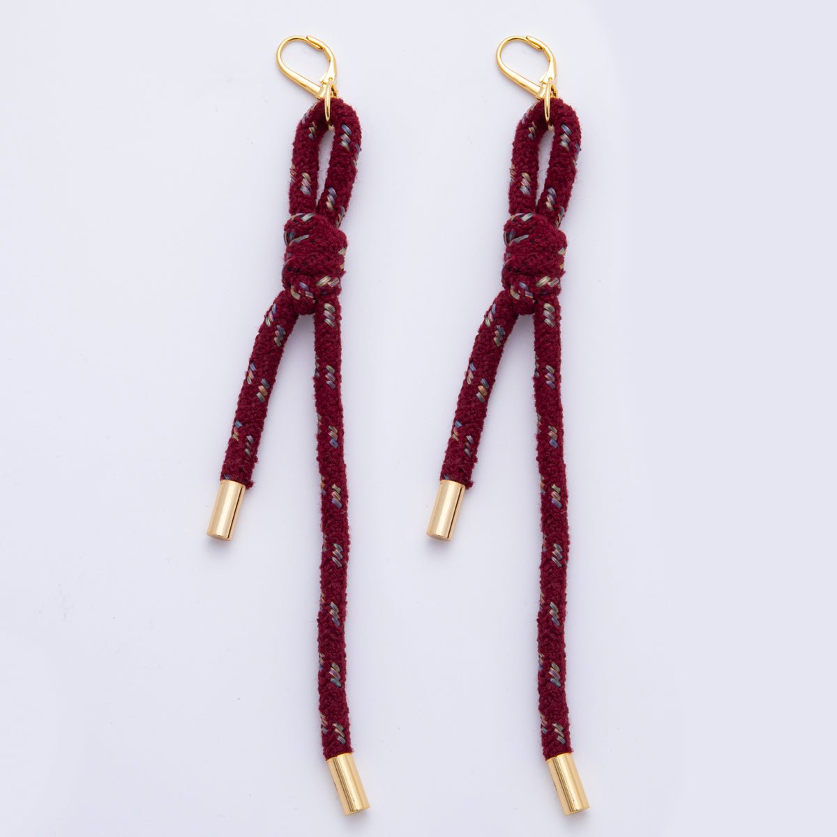 18K Gold Filled Colorful Summer Tied Cord Drop Dangle Lever - Back Earrings | AJ - 158 - AJ - 167 - DLUXCA