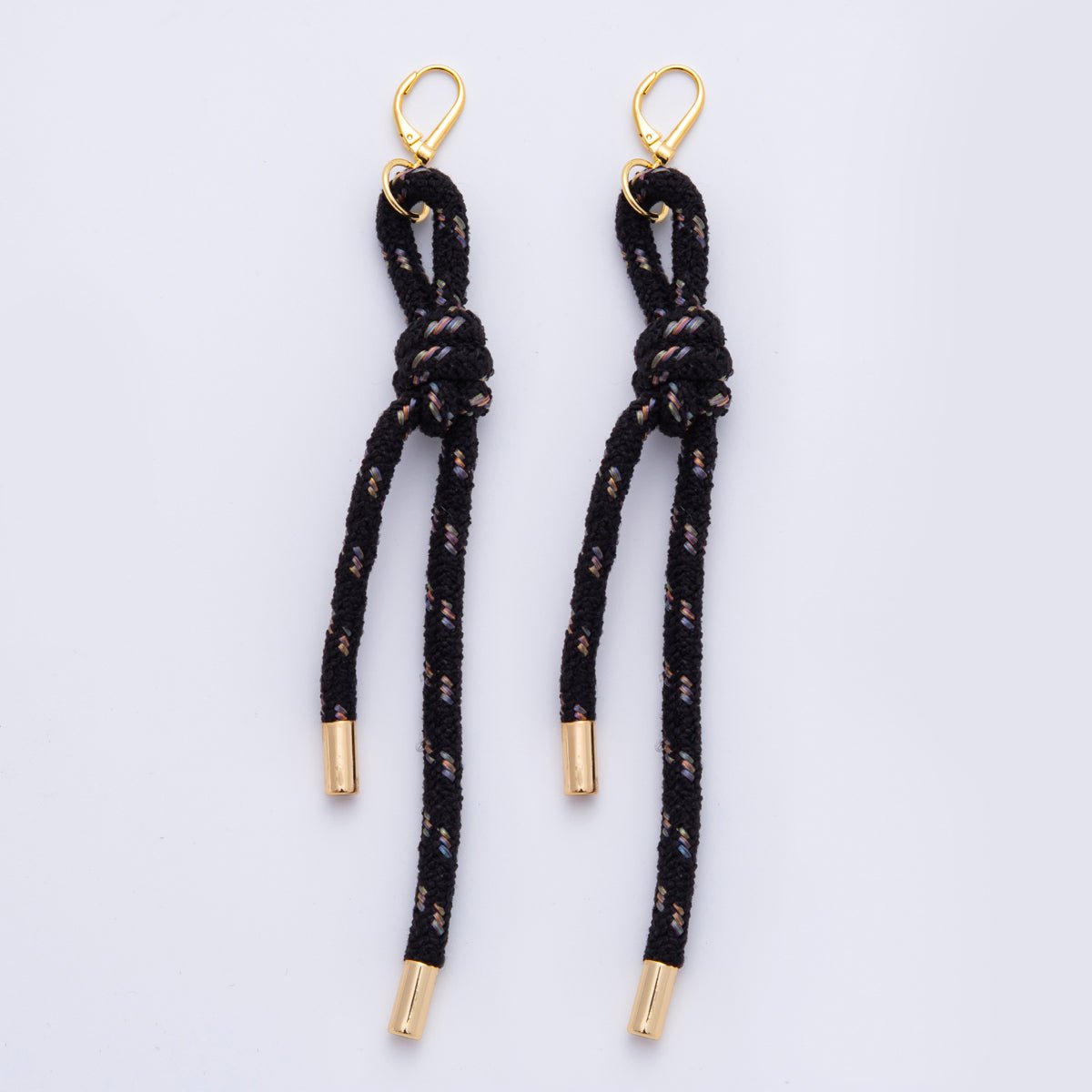 18K Gold Filled Colorful Summer Tied Cord Drop Dangle Lever - Back Earrings | AJ - 158 - AJ - 167 - DLUXCA