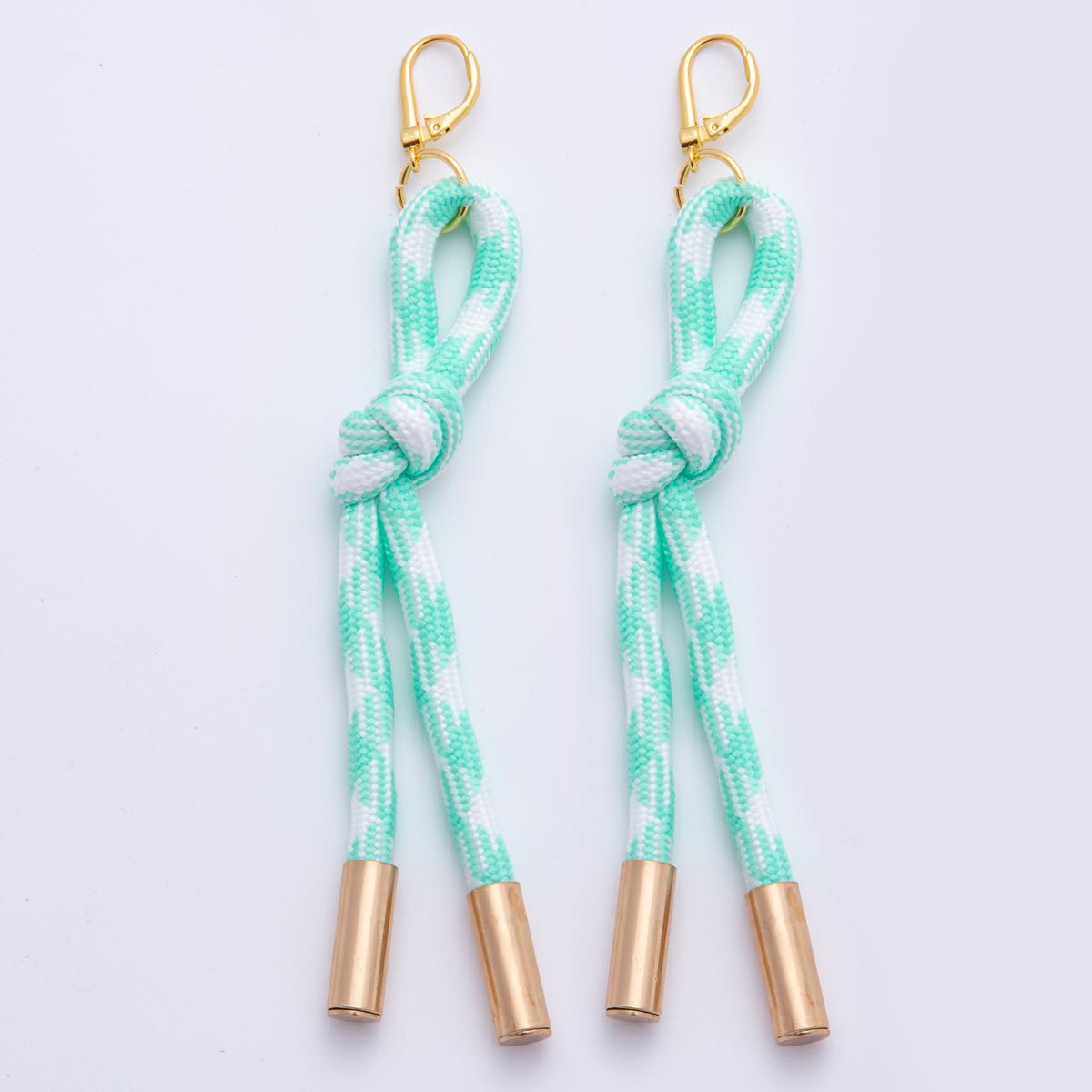 18K Gold Filled Colorful Summer Tied Cord Drop Dangle Lever - Back Earrings | AJ - 158 - AJ - 167 - DLUXCA