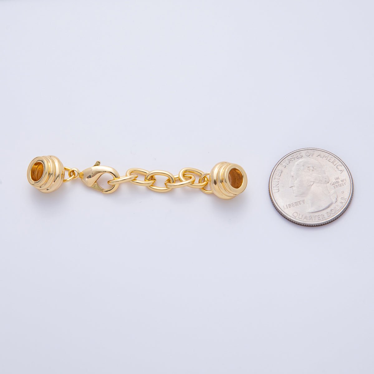 18K Gold Filled Cord Chain Clasps w. Extender Findings Set | Z1391 - DLUXCA