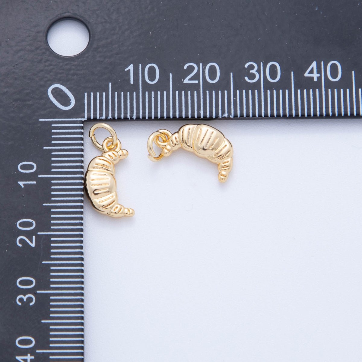 18K Gold Filled Croissant Minimalist Multidimensional 3D Charm | D035 - DLUXCA